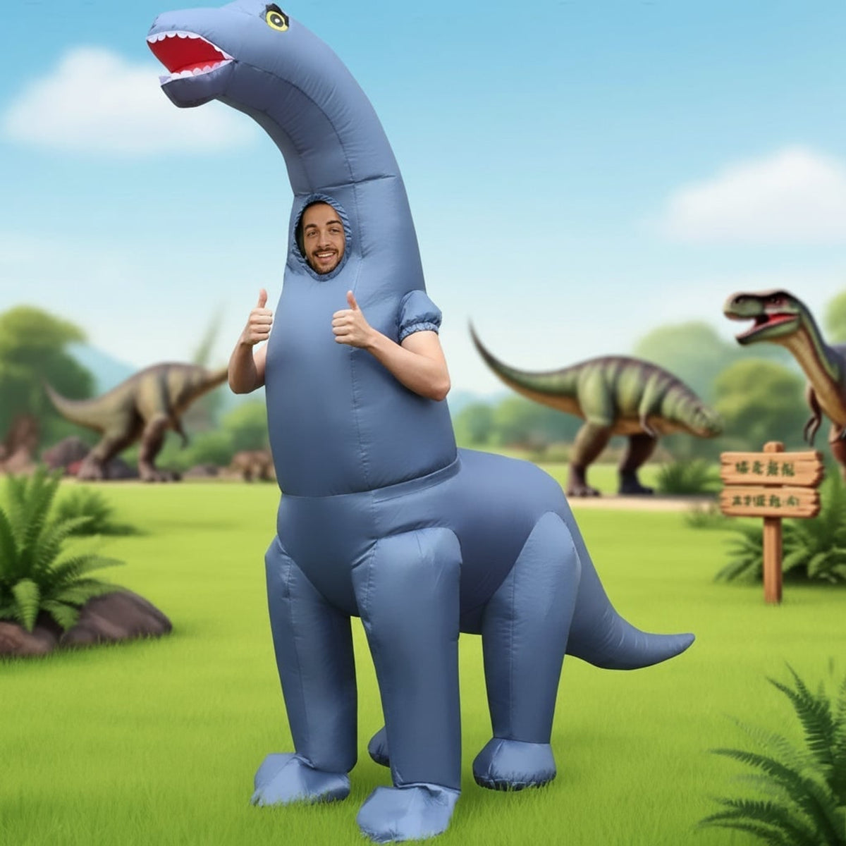 Inflatable Dinosaur Costume Party Costume Halloween Fun With Instant Dino Impact Lightweight & Durable Design For Indoors And Outdoors - Image 2
