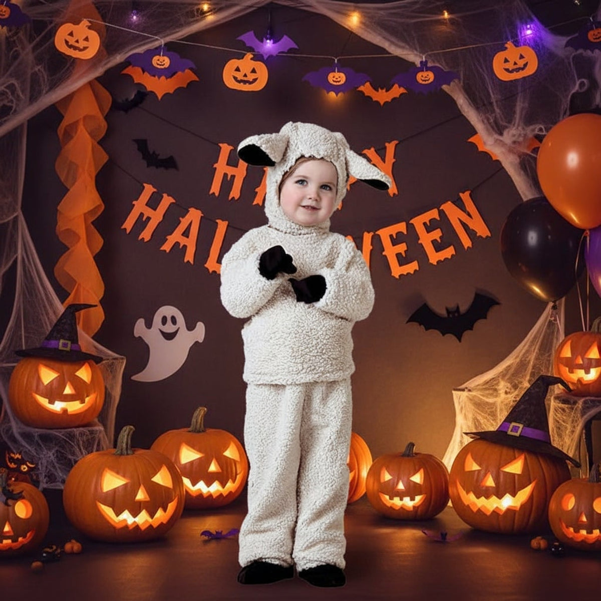 Kids' Halloween Costume Dinosaur Pirate Vampire Animal With Plush Fleece Hood Mittens And Shoe Covers - Image 1