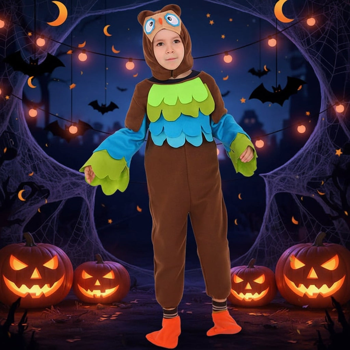 Kids' Halloween Costume Dinosaur Pirate Vampire Animal With Plush Fleece Hood Mittens And Shoe Covers - Image 4