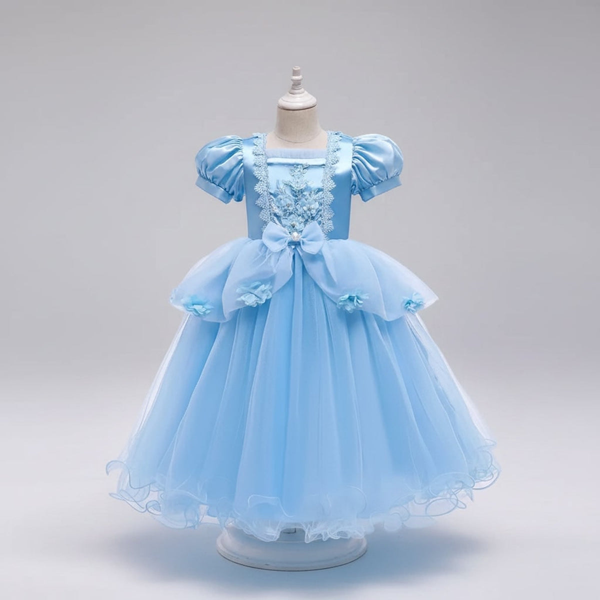 Kids' Halloween Princess Costume Dress With Tiara Wand And Accessories Set Complete Ready-to-Wear Ensemble - Image 1