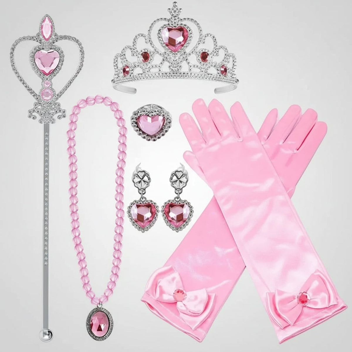 Kids' Halloween Princess Costume Dress With Tiara Wand And Accessories Set Complete Ready-to-Wear Ensemble - Image 4