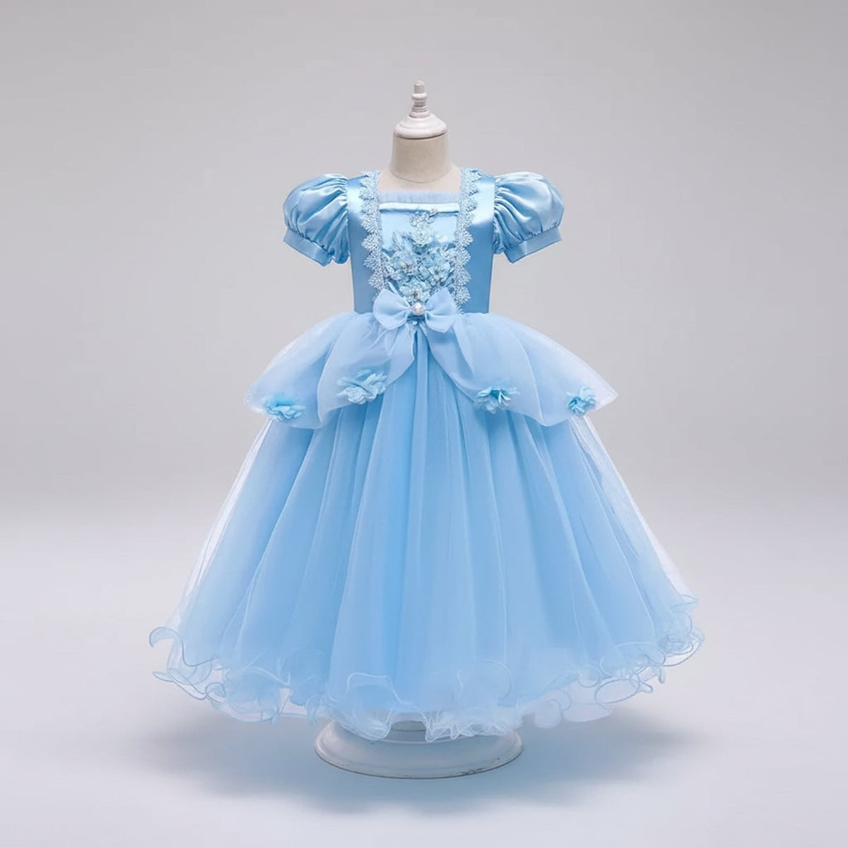 Kids' Halloween Princess Costume Dress With Tiara Wand And Accessories Set Complete Ready-to-Wear Ensemble - Image 6