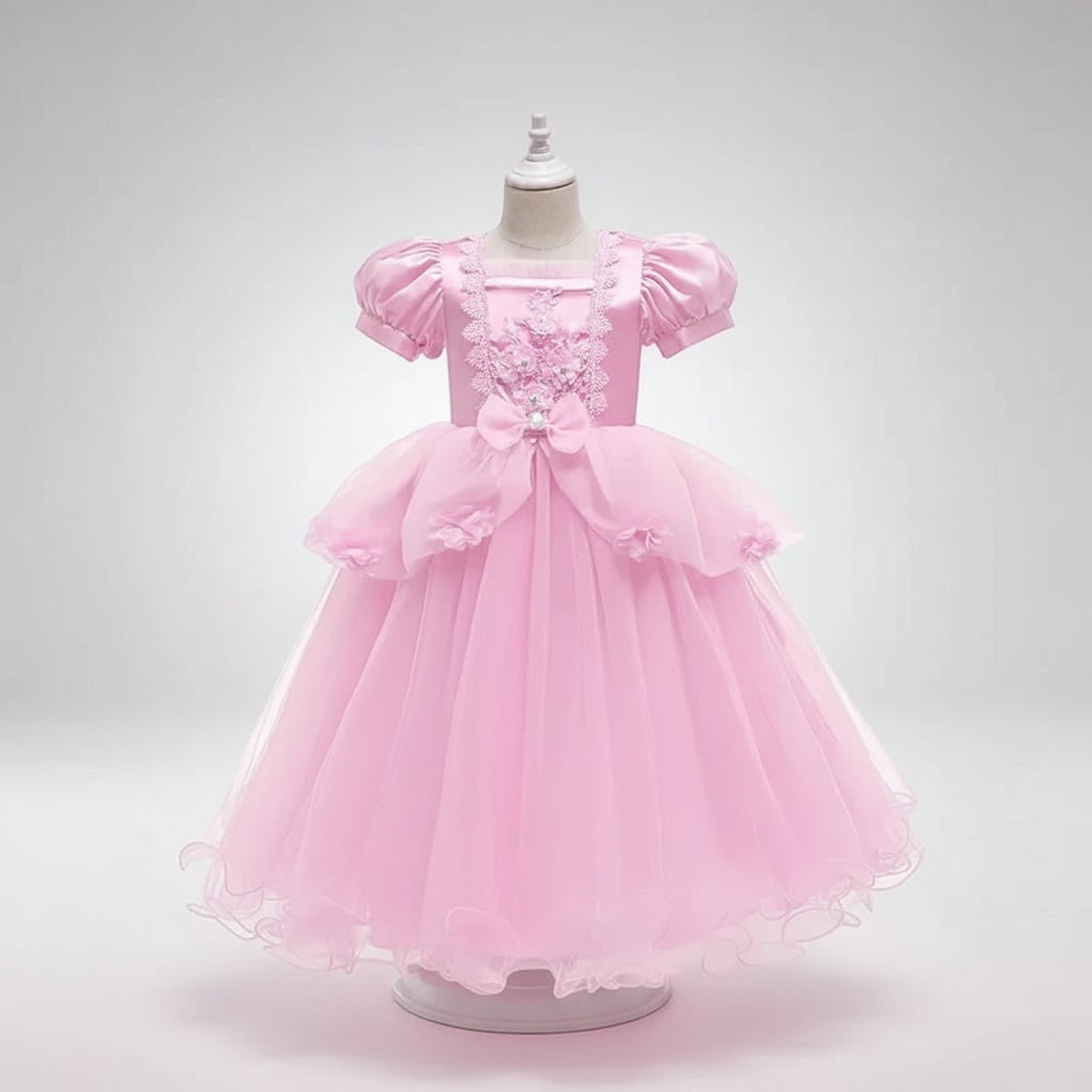 Kids' Halloween Princess Costume Dress With Tiara Wand And Accessories Set Complete Ready-to-Wear Ensemble - Image 3