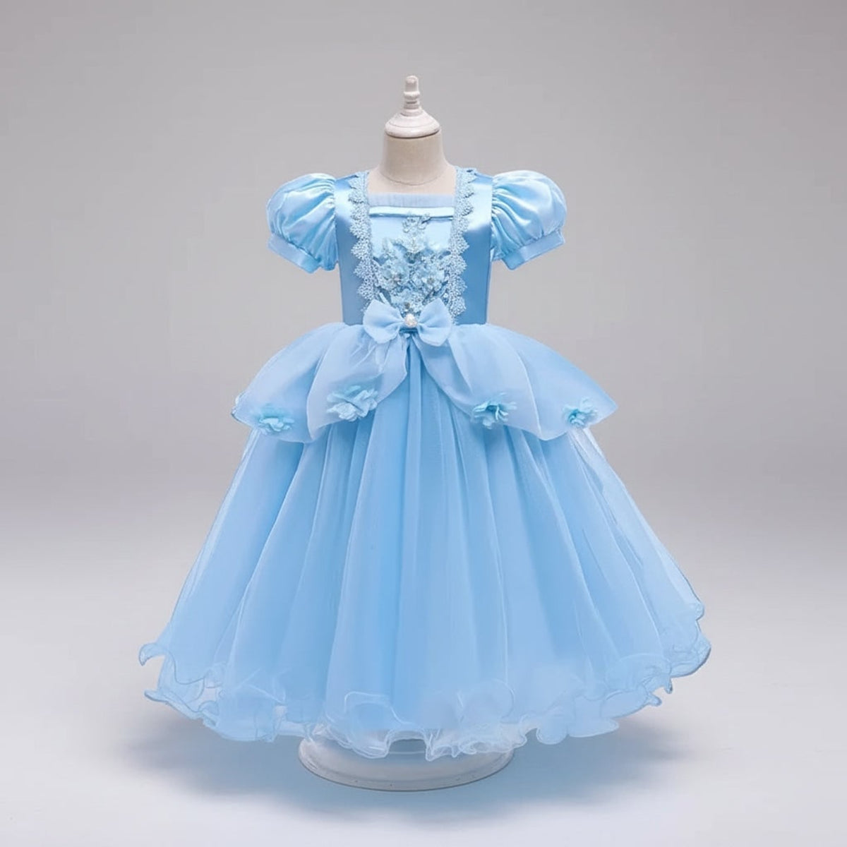 Kids' Halloween Princess Costume Dress With Tiara Wand And Accessories Set Complete Ready-to-Wear Ensemble - Image 5