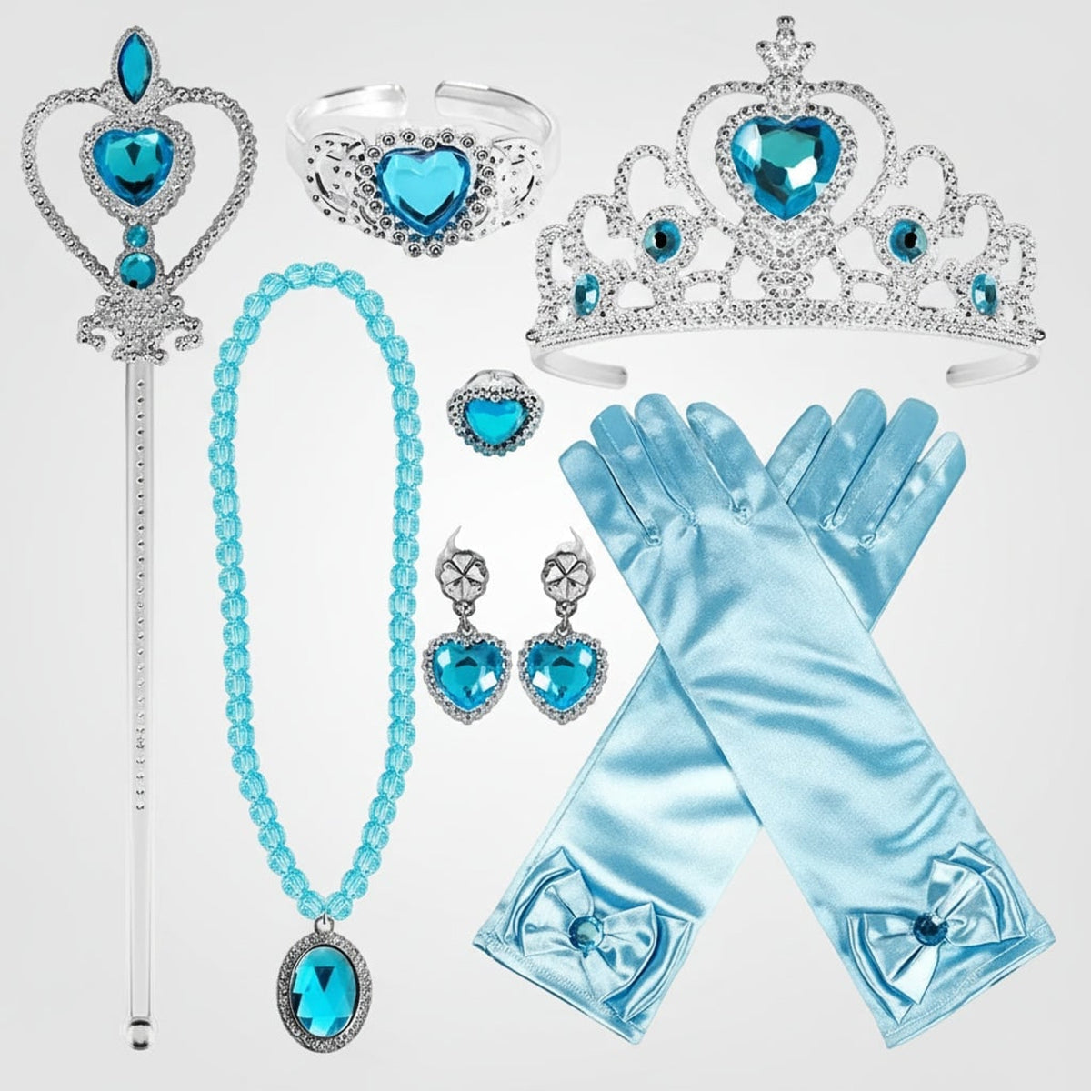 Kids' Halloween Princess Costume Dress With Tiara Wand And Accessories Set Complete Ready-to-Wear Ensemble - Image 2