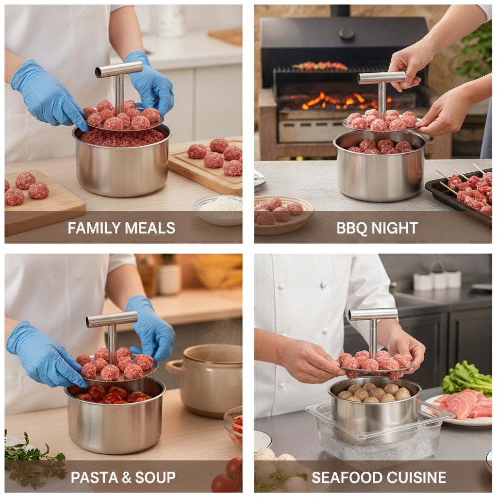 Meatball Maker, Stainless Steel Even-Size Meat Baller Kitchen Tool benefits