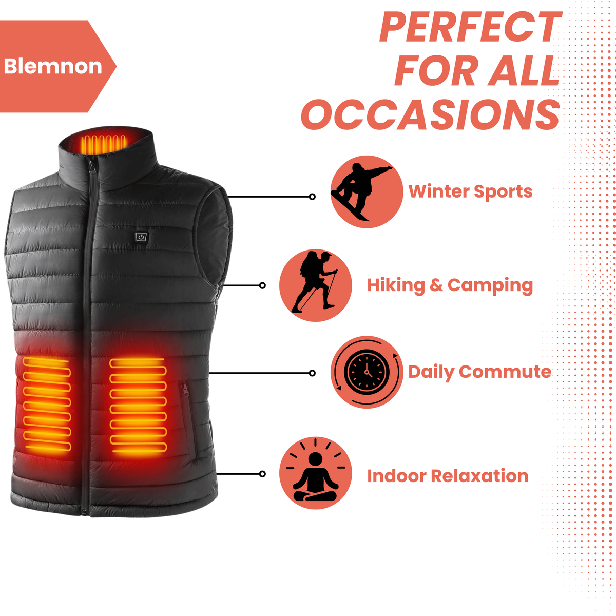 Men's Quilted Heating Vest Battery Powered Heated Apparel With USB Rechargeable Design - Image 4