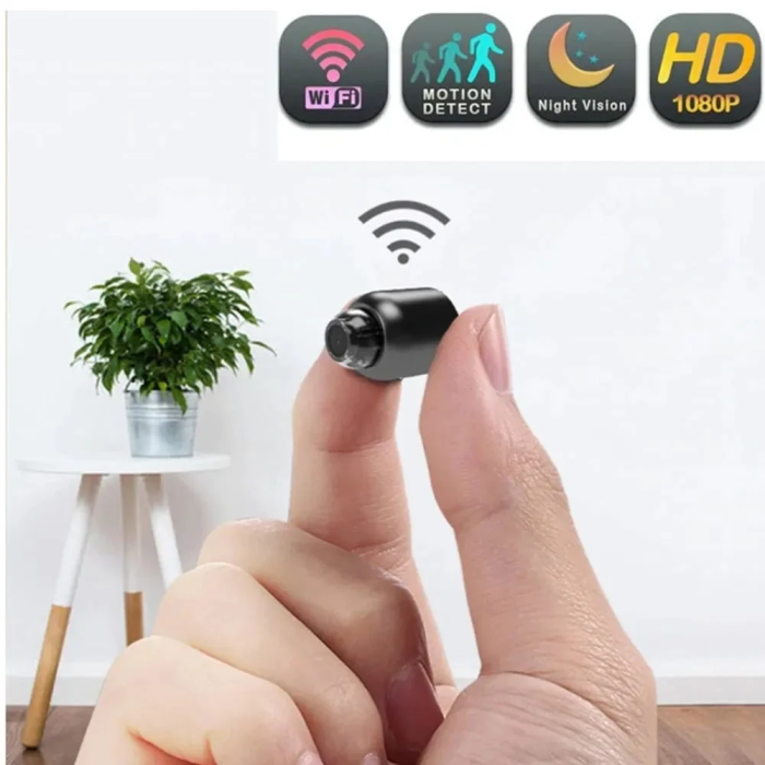 Mini Surveillance Camera Security Night Vision WIFI 128GB SD Card Dark Gray - Image 8