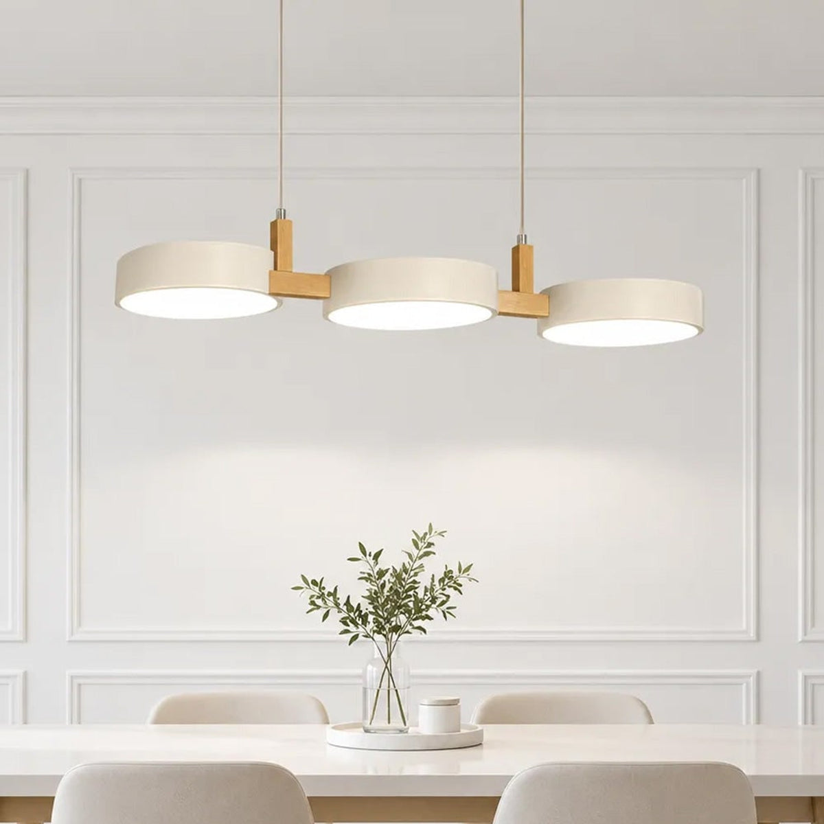 Modern Wooden Multi-Head Pendant Chandelier With Adjustable Cord - Image 4