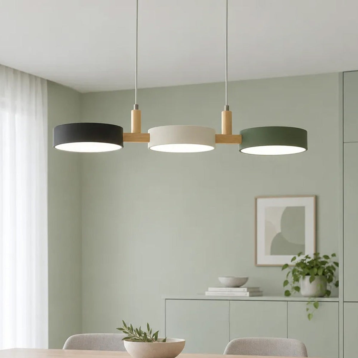 Modern Wooden Multi-Head Pendant Chandelier With Adjustable Cord - Image 16