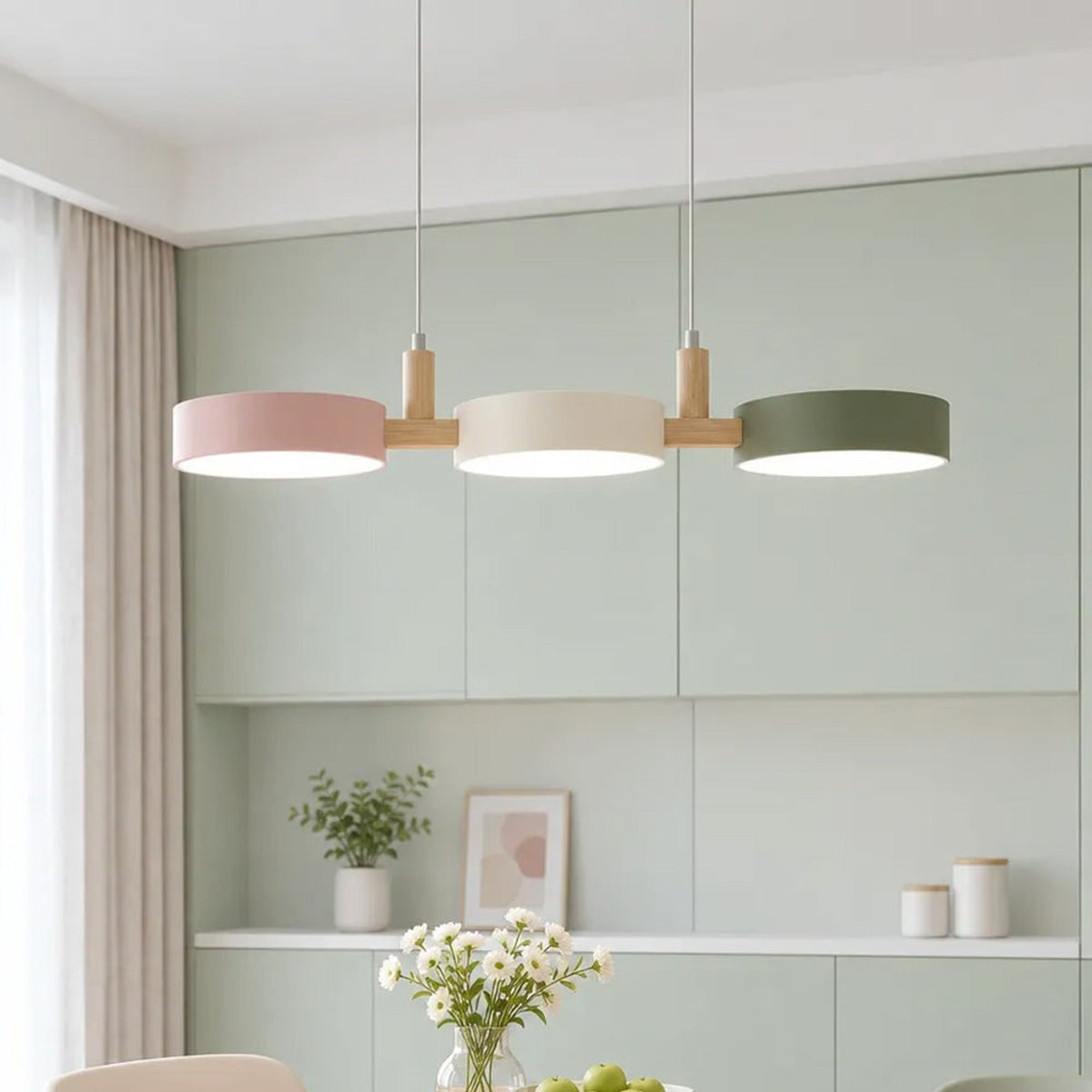 Modern Wooden Multi-Head Pendant Chandelier With Adjustable Cord - Image 19