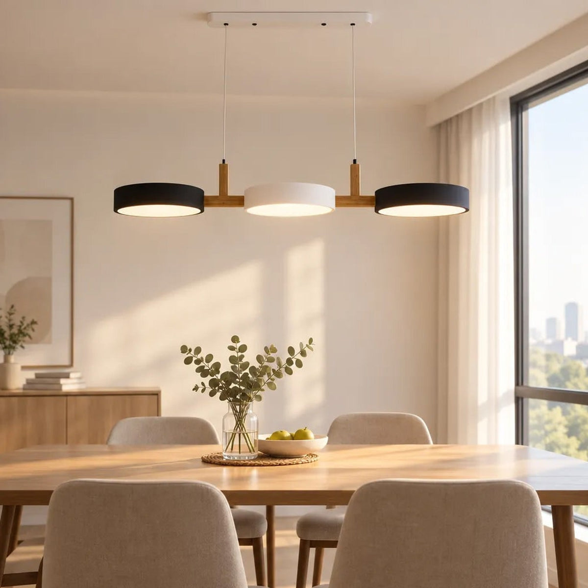 Modern Wooden Multi-Head Pendant Chandelier With Adjustable Cord - Image 21