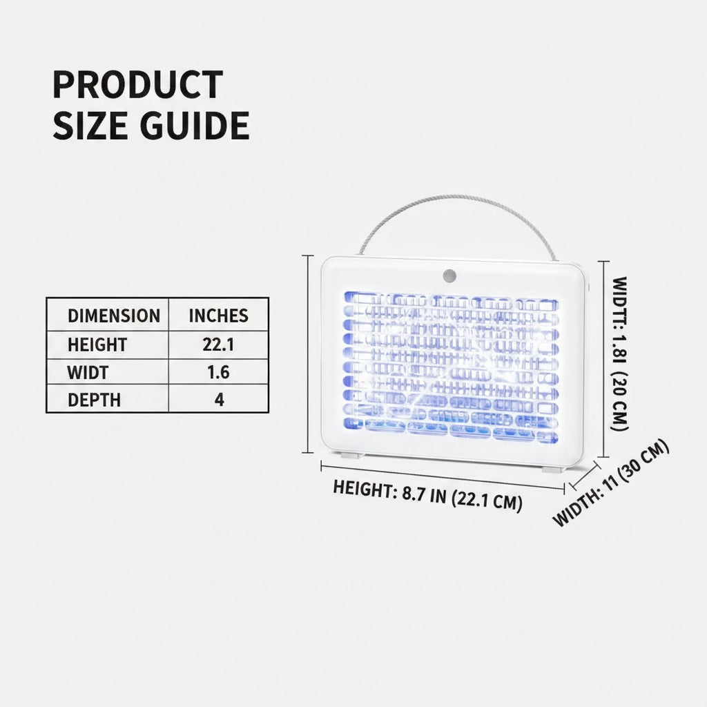 mosquito zapper lamp dimensions and size guide