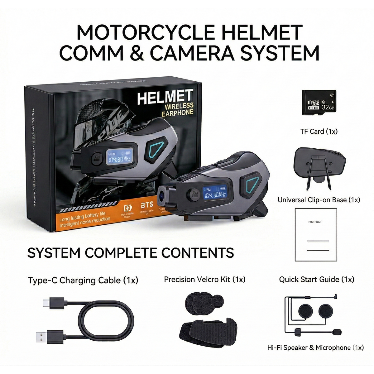 Motorcycle Helmet Camera And Intercom System With Bluetooth Headset And Dash Cam Functionality - Image 6