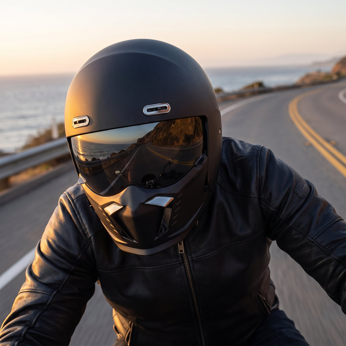 Motorcycle Helmet Full Face With Visor Retro Classic Design For Riding - Image 3