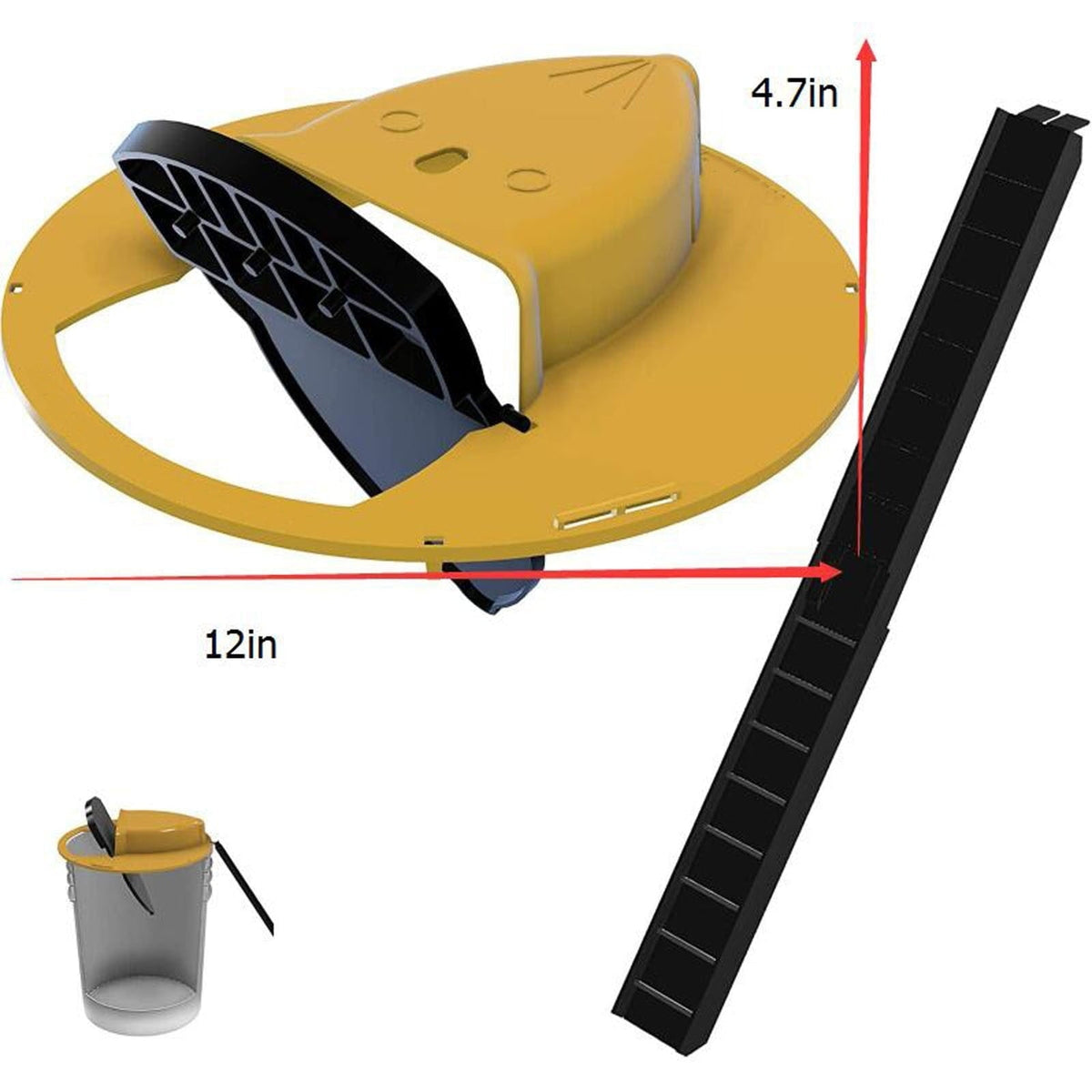 Mouse Trap Bucket Live Catch Release Rodent Plastic Yellow Black Humane Indoor - Image 6