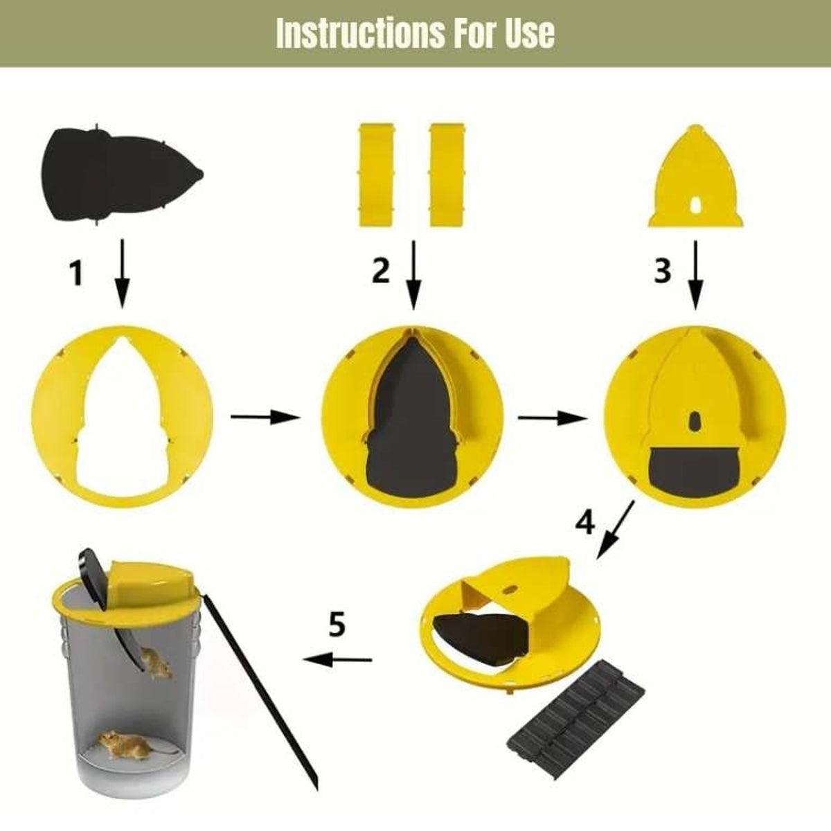 Mouse Trap Bucket Rat Plastic Live Catch No Kill Reusable Indoor Outdoor - Image 2