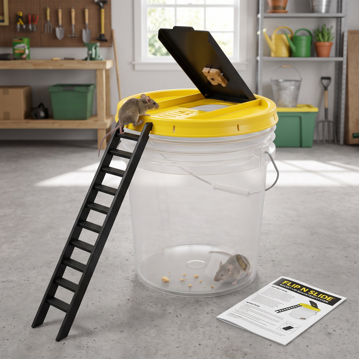 Mouse Trap Automatic Bucket Lid Rat Reusable Plastic Pest Control Ramp - Image 1