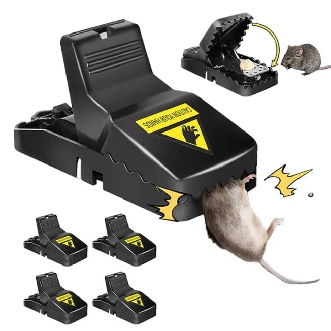 Mouse Trap Rat Rodent Killer Plastic Snap Black Pest Control Indoor Outdoor - Image 1