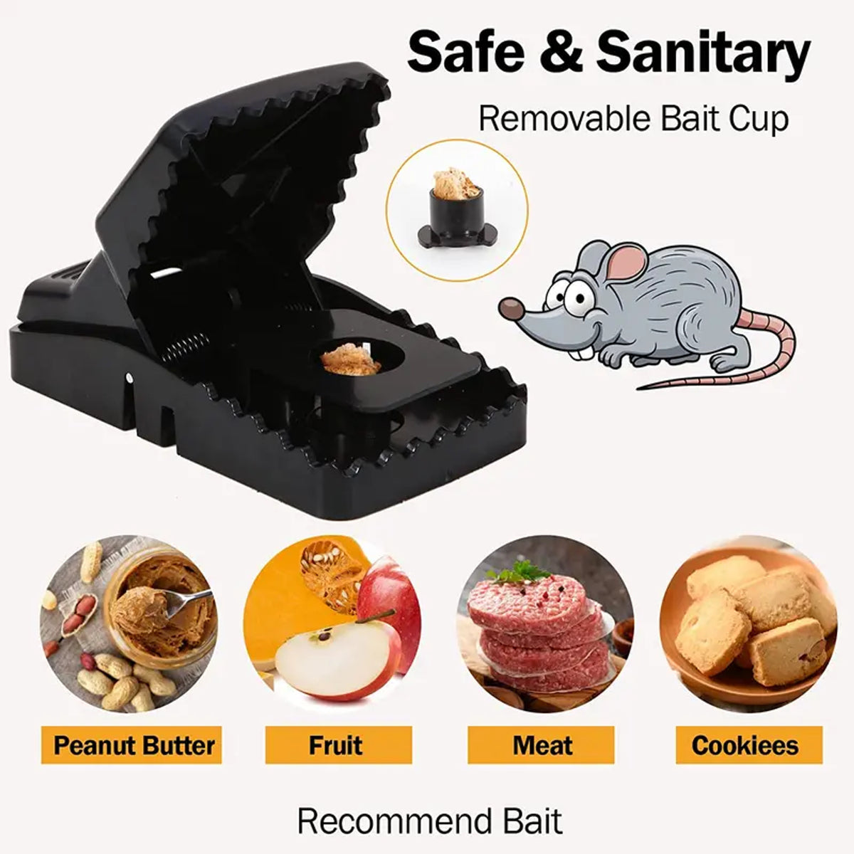 Mouse Trap Rat Rodent Killer Plastic Snap Black Pest Control Indoor Outdoor - Image 8