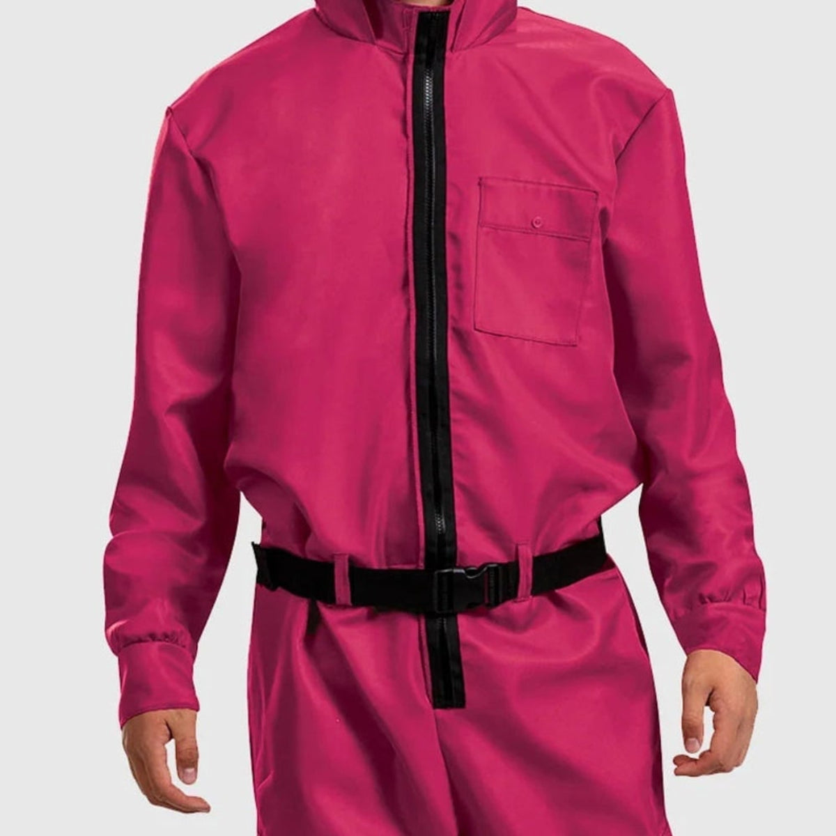 Pink Hooded Jumpsuit Costume With And Belt Halloween Party Costume - Image 7