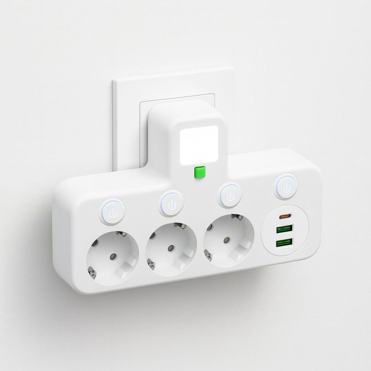 Power Strip With 3 Sockets Surge Protection USB & Type-C Child Safety - Image 1