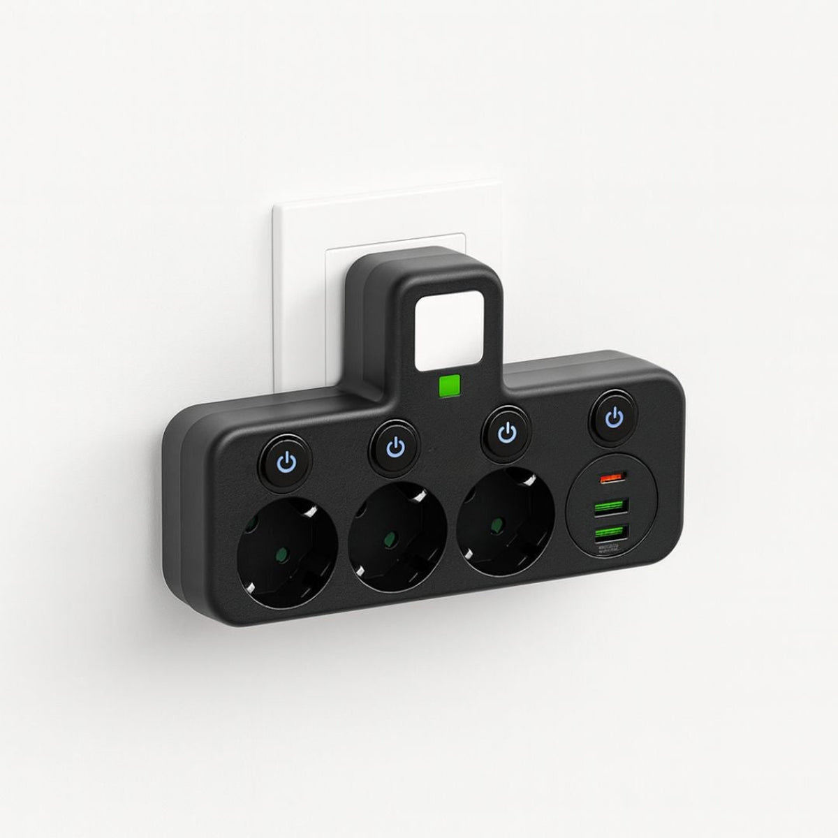 Power Strip With 3 Sockets Surge Protection USB & Type-C Child Safety - Image 2