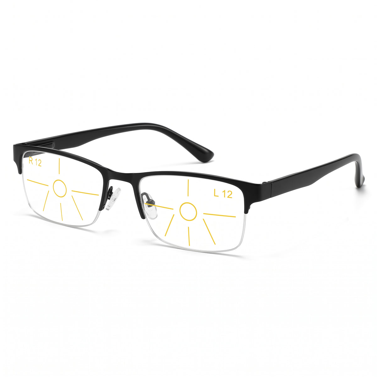 Progressive Reading Glasses Blue Light Blocking Half-Rim Titanium Multifocal Vision - Image 6