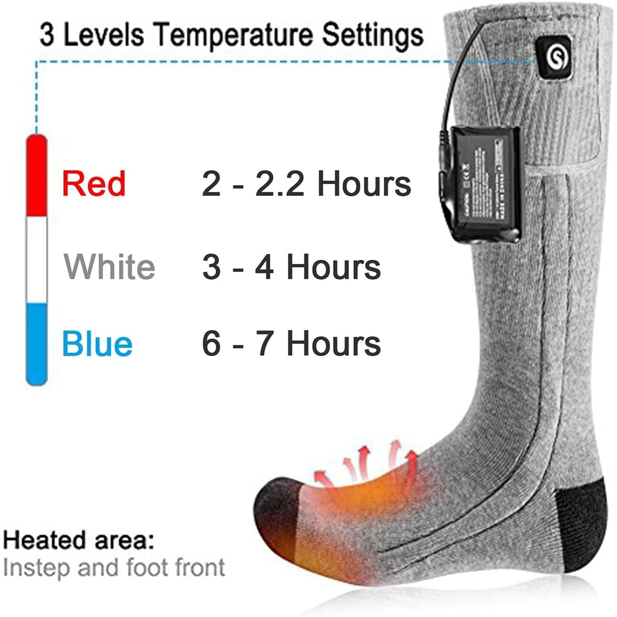 Rechargeable Battery Heated Socks With Moisture Wicking In A Knee High Unisex Design - Image 4