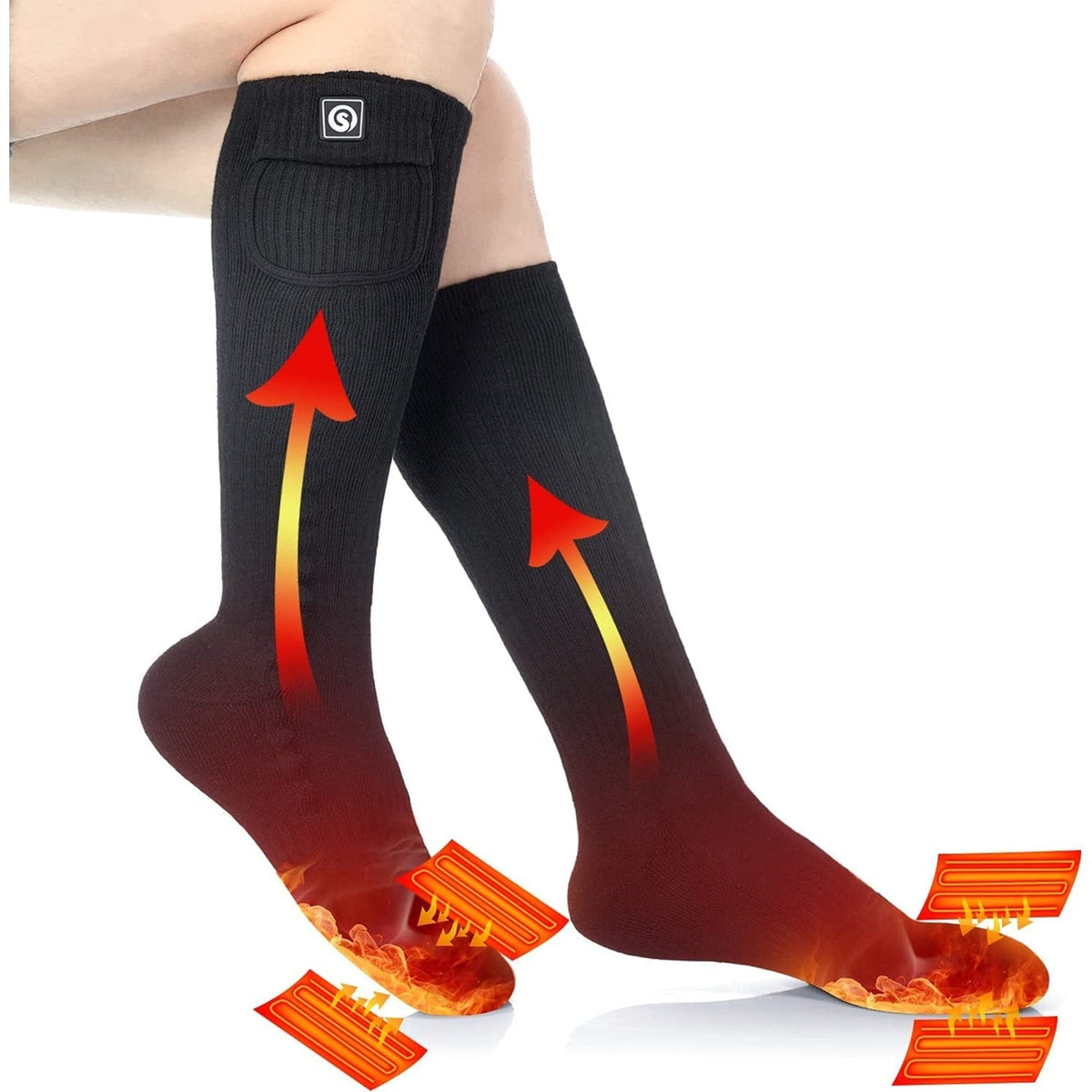 Rechargeable Battery Heated Socks With Moisture Wicking In A Knee High Unisex Design - Image 1