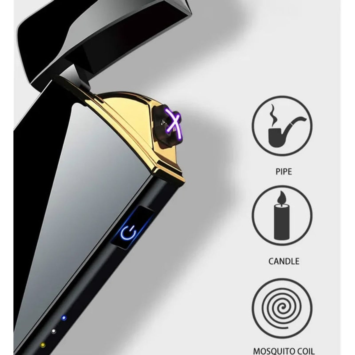 Rechargeable USB Plasma Lighter With Windproof Electronic Metal Design - Image 2
