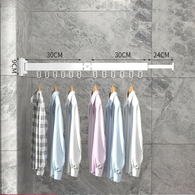 Retractable Drying Rack With Folding Wall-Mount Hanger Extends For Drying Space That Disappears When You're Done - Image 14