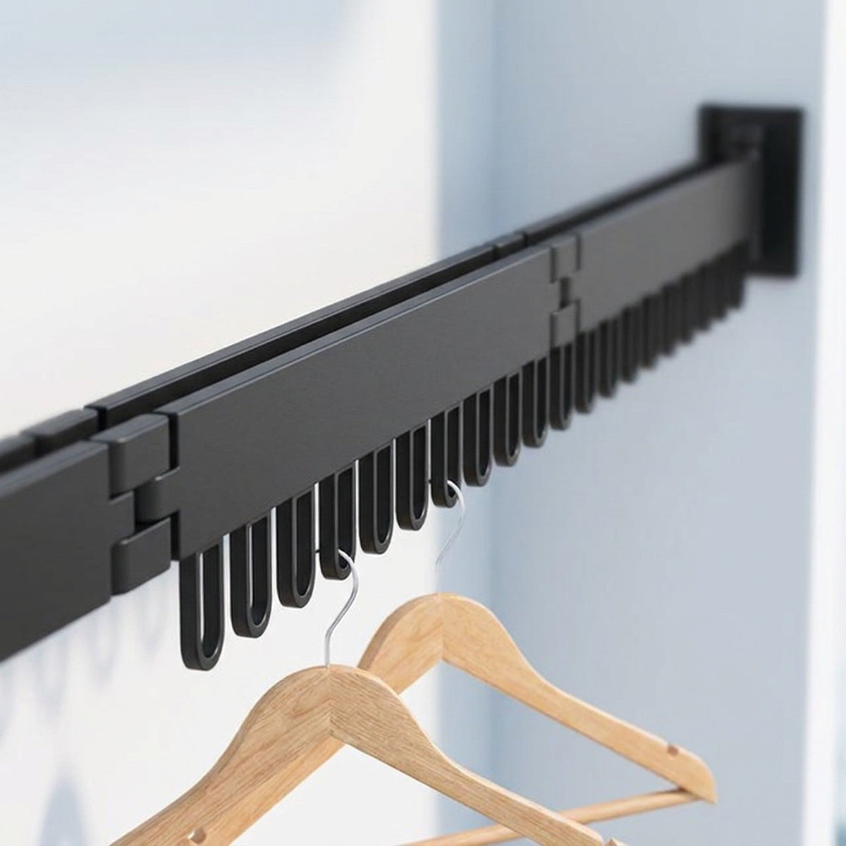 Retractable Drying Rack With Folding Wall-Mount Hanger Extends For Drying Space That Disappears When You're Done - Image 5