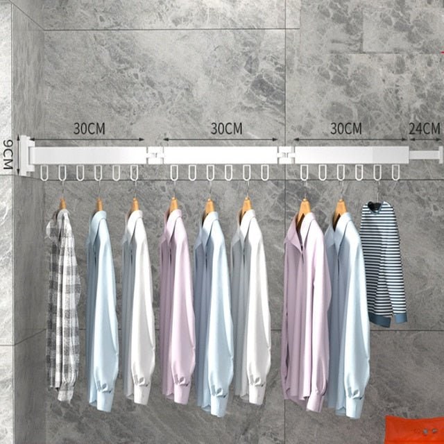 Retractable Wall Drying Rack Foldable Clothes Black Space Saving Garment - Image 13