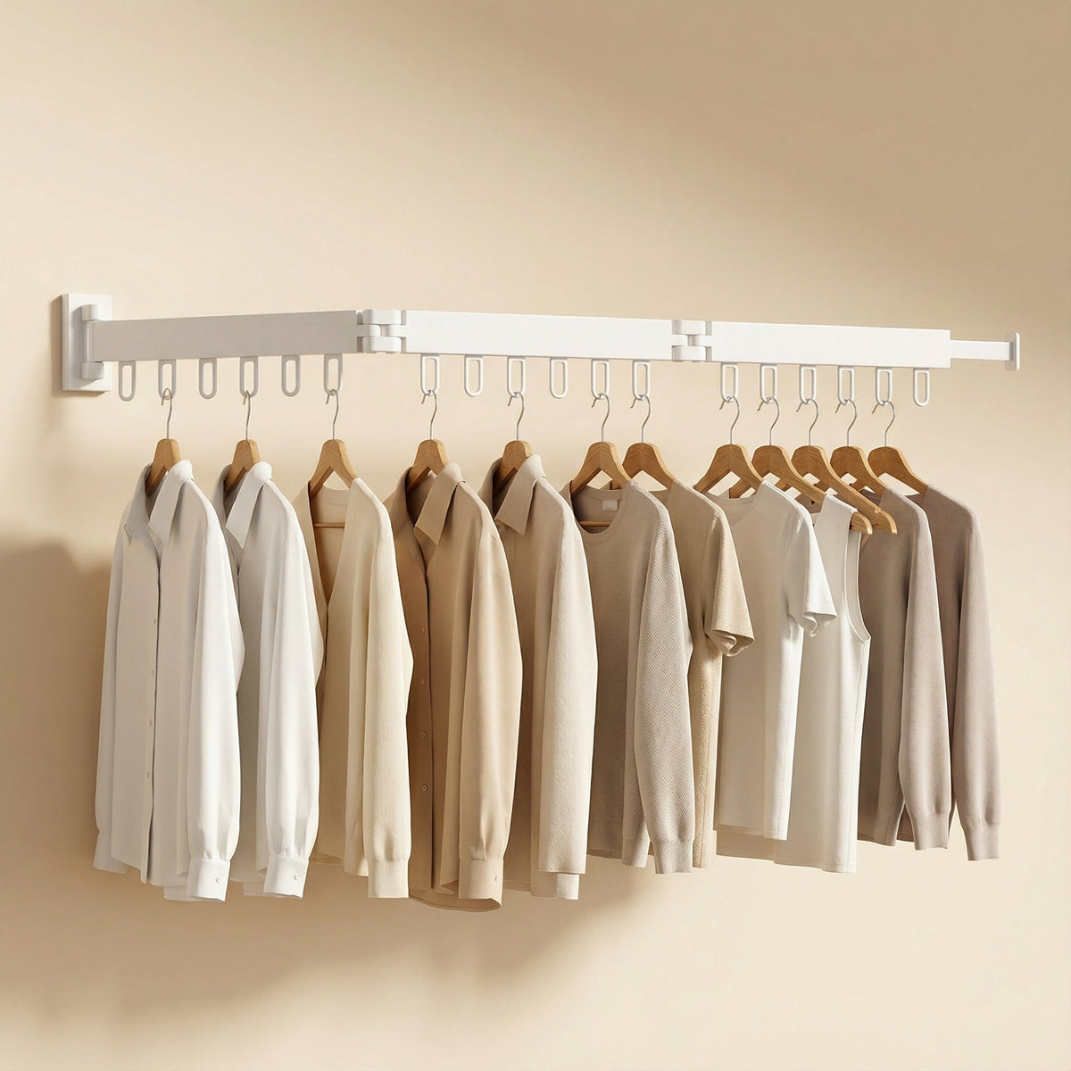 Retractable Wall Drying Rack Foldable Clothes Black Space Saving Garment - Image 5