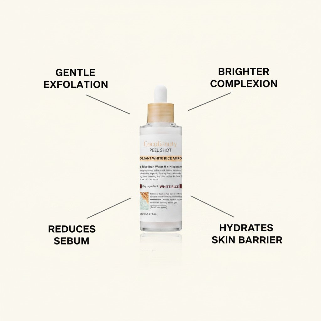 Exfoliation douce au riz pour un éclat plus net