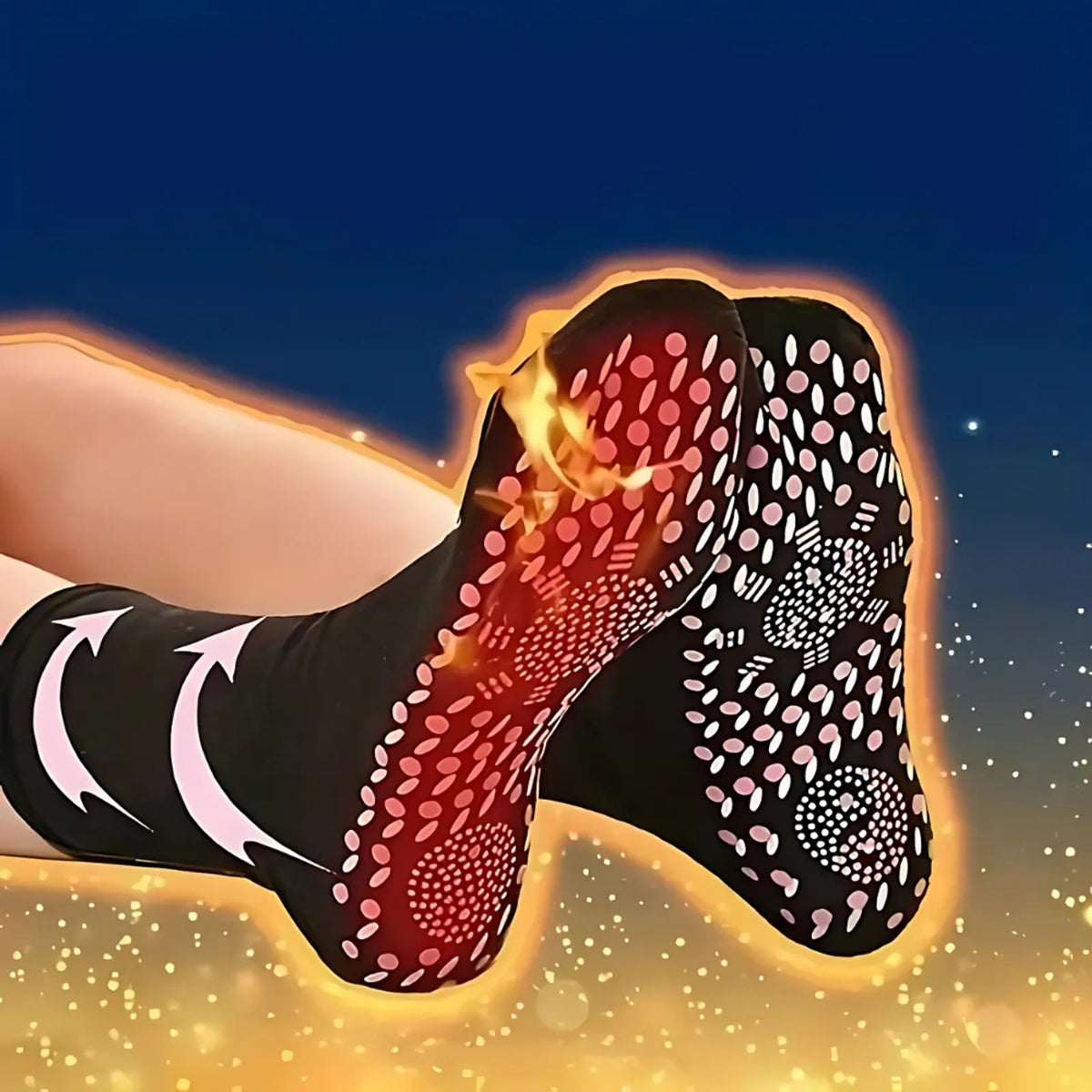 Self Heating Socks With Non-slip Grip Soles Provide Natural Thermal Warmth In A Crew Length Knit Design - Image 1