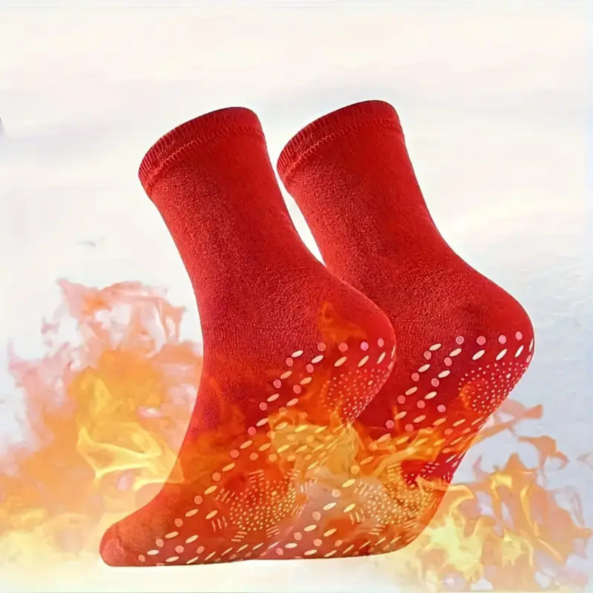 Self Heating Socks With Non-slip Grip Soles Provide Natural Thermal Warmth In A Crew Length Knit Design - Image 2