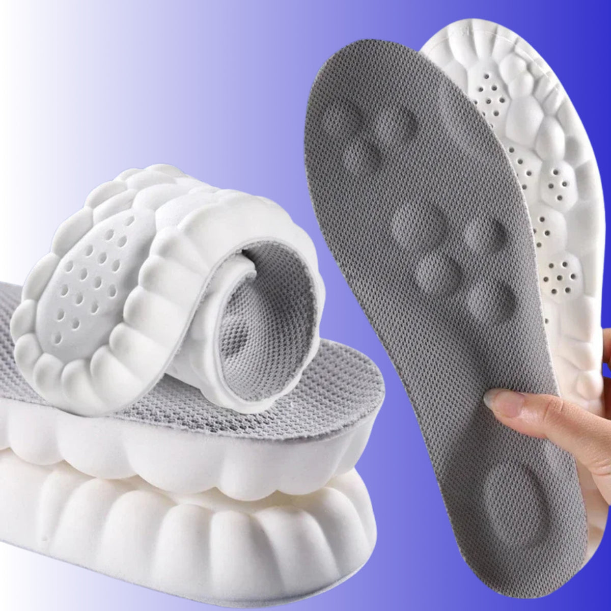 Shoe Insoles Contoured Orthotic Inserts With Textured Foam Arch Support For Unisex - Image 2