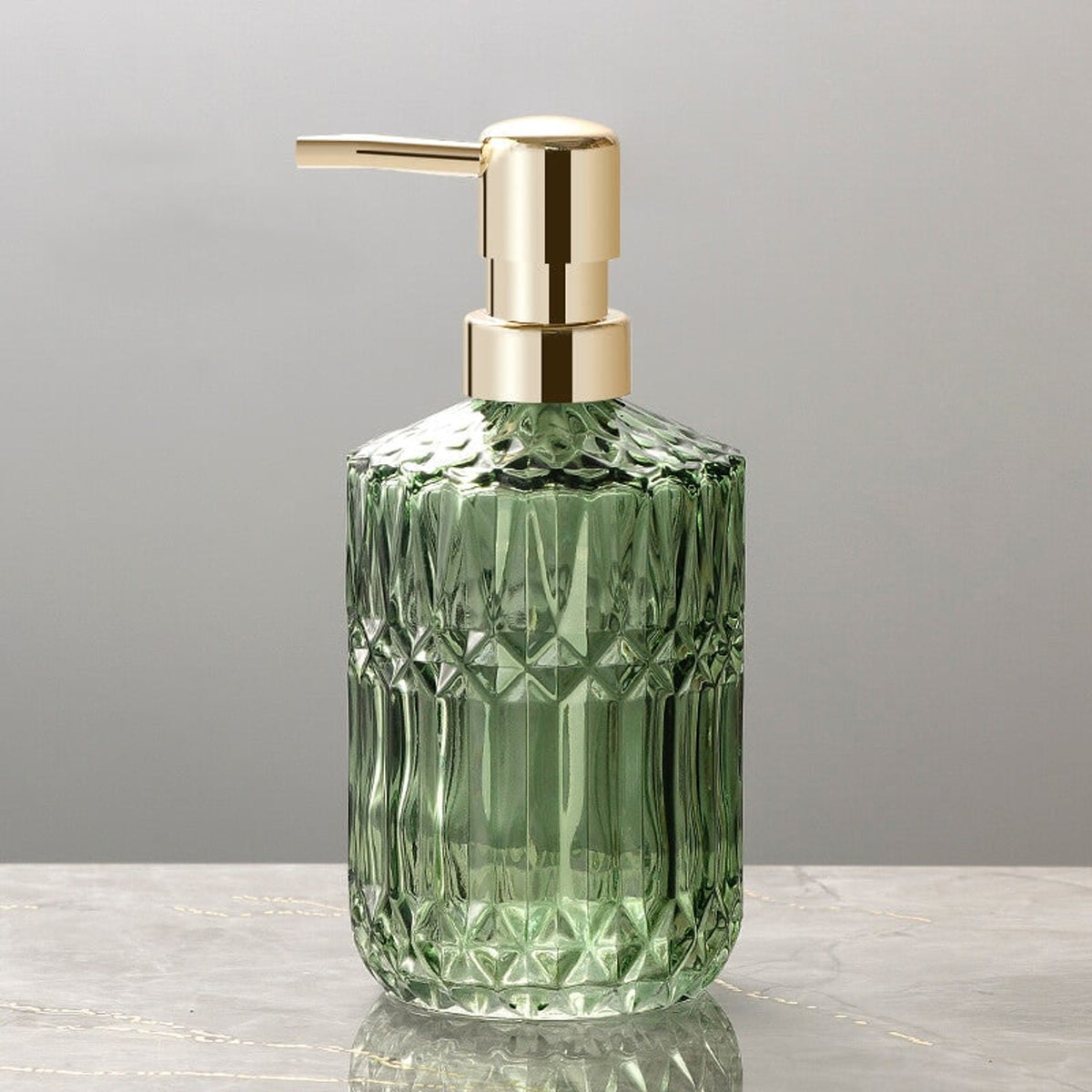 Soap Dispenser Refillable Glass Faceted Pump Bottle For Kitchen Or Bathroom - Image 11
