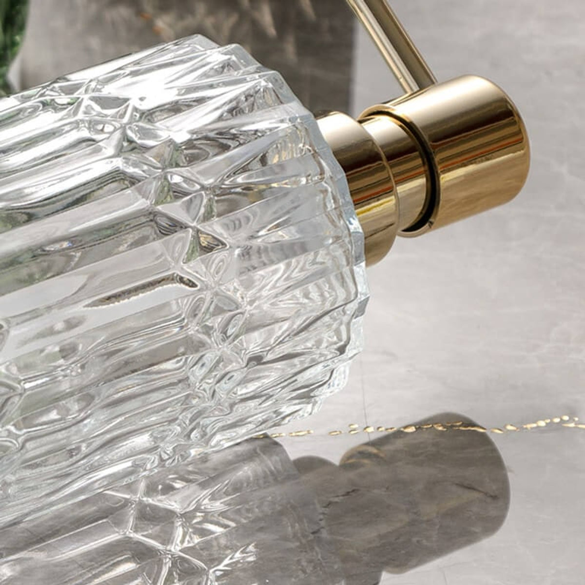 Soap Dispenser Refillable Glass Faceted Pump Bottle For Kitchen Or Bathroom - Image 7