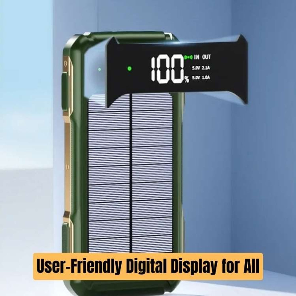Solar Power Bank Portable Charger With Digital Display And Integrated Cables - Image 8