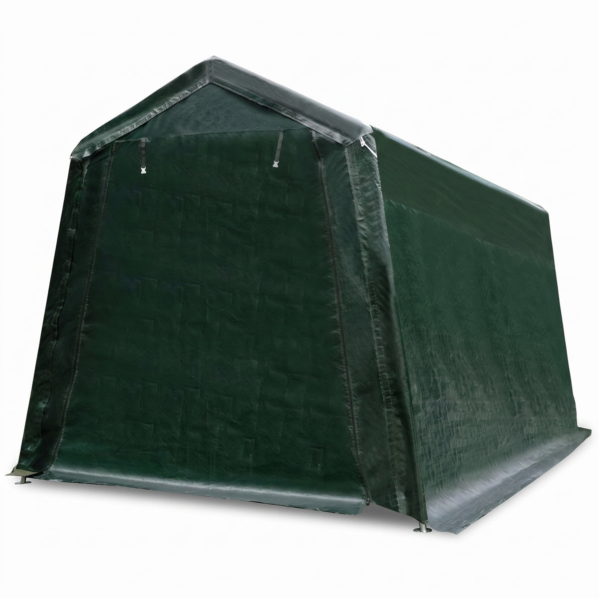 Dark Green Canopy Tent Outdoor Storage 10x10 Portable Garage - angle