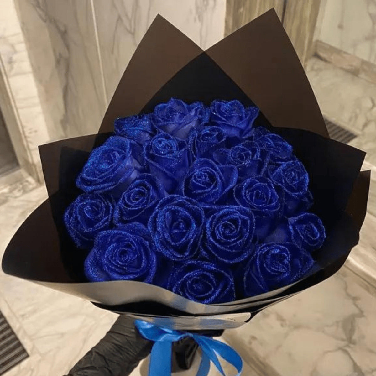 Valentine's Day Glitter Rose Bouquet Artificial Preserved Roses With Elegant Glitter Coating - Image 1