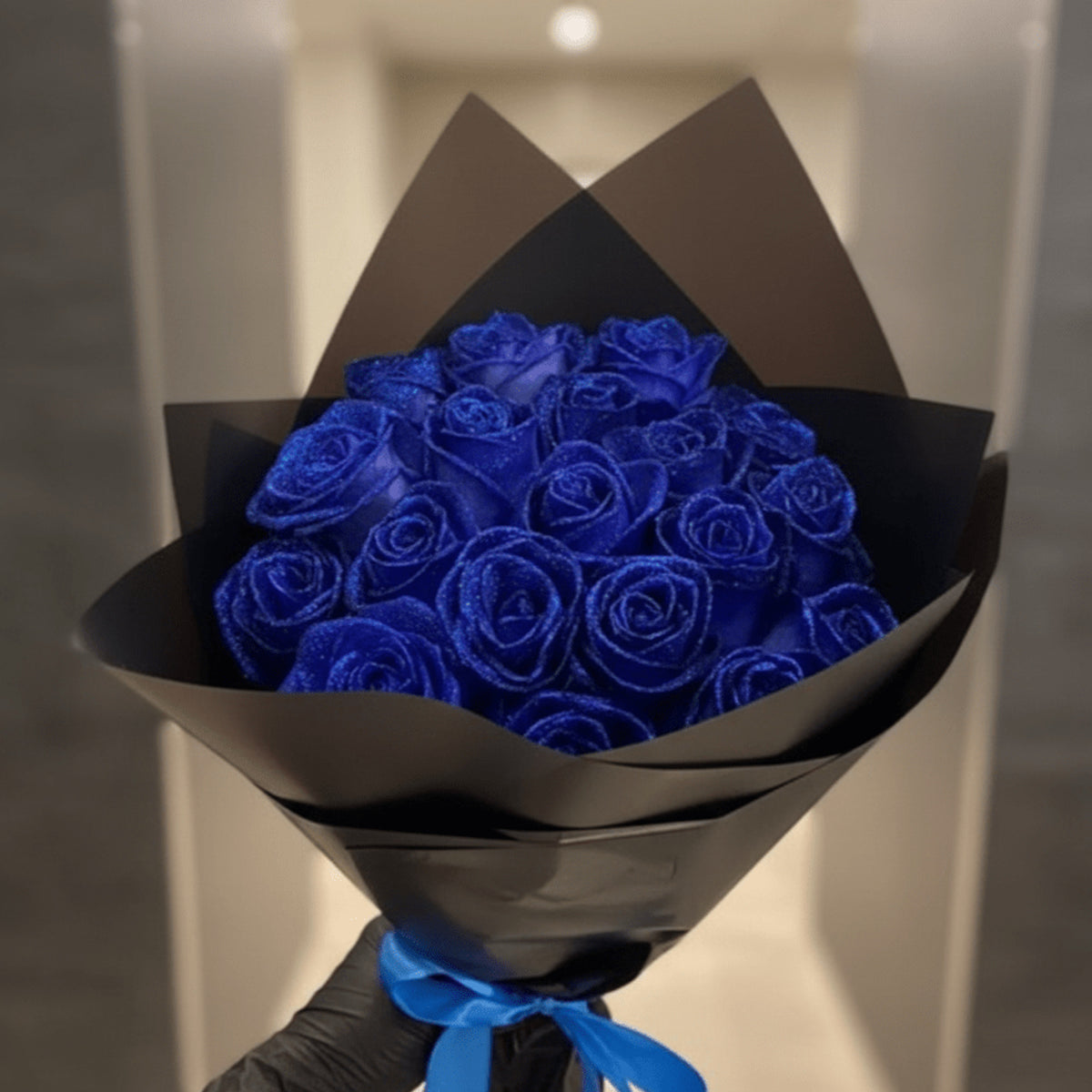 Valentine's Day Glitter Rose Bouquet Artificial Preserved Roses With Elegant Glitter Coating - Image 3