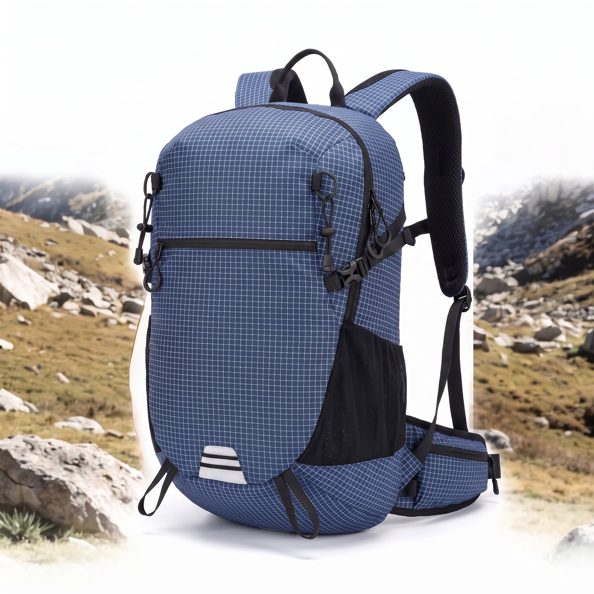 Lightweight Hiking Backpack with Supportive Small and Pattern - Light Blue