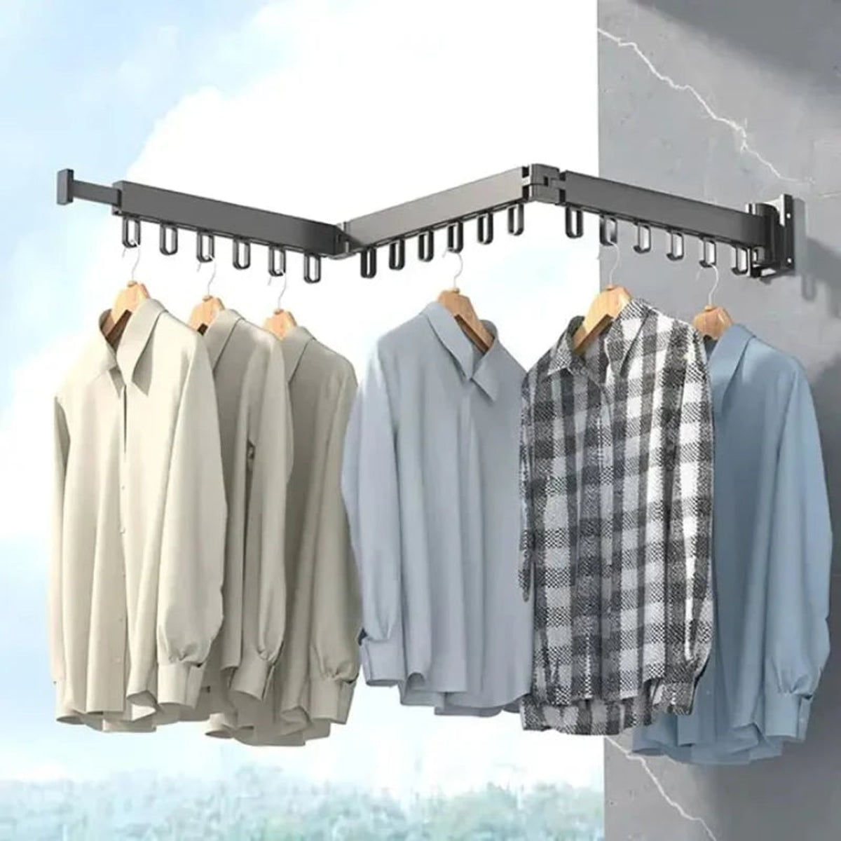 Wall Mount Drying Rack Snapdry Quick Fold Garment One-Touch Folding Design - Image 3