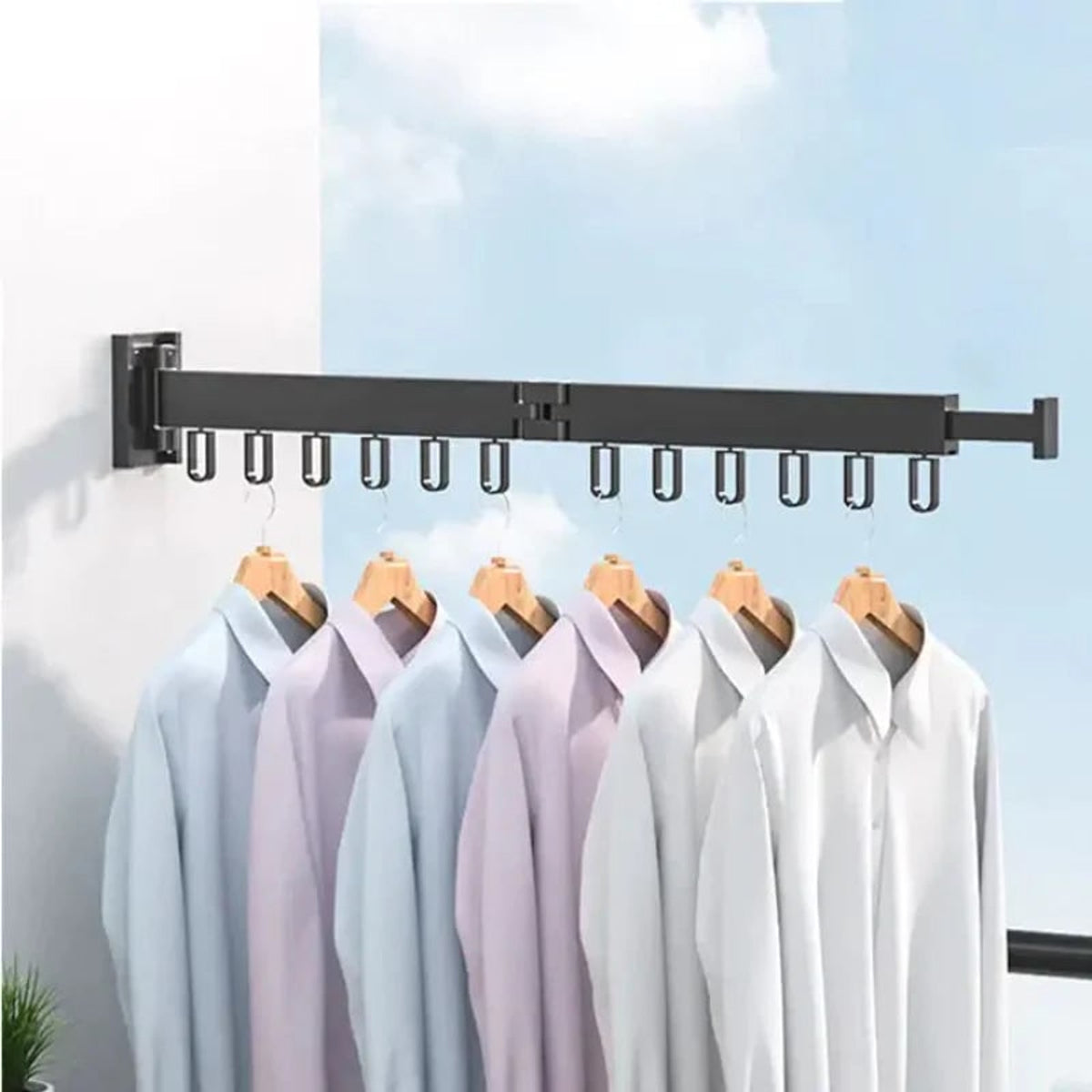 Wall Mount Drying Rack Snapdry Quick Fold Garment One-Touch Folding Design - Image 2