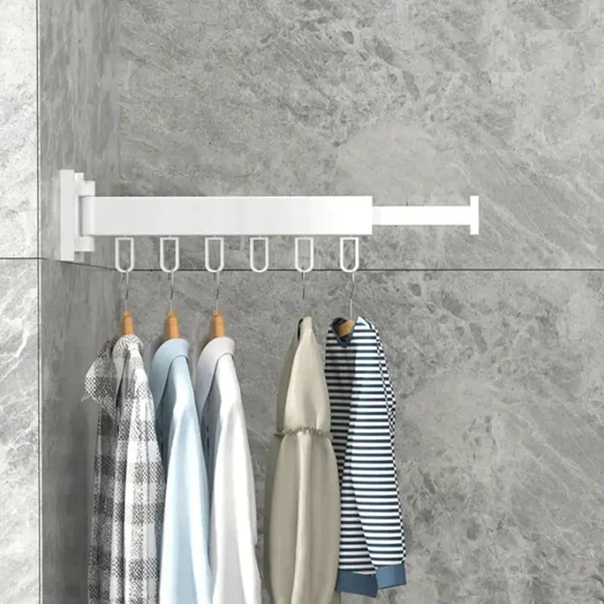 Wall Mount Drying Rack Snapdry Quick Fold Garment One-Touch Folding Design - Image 4