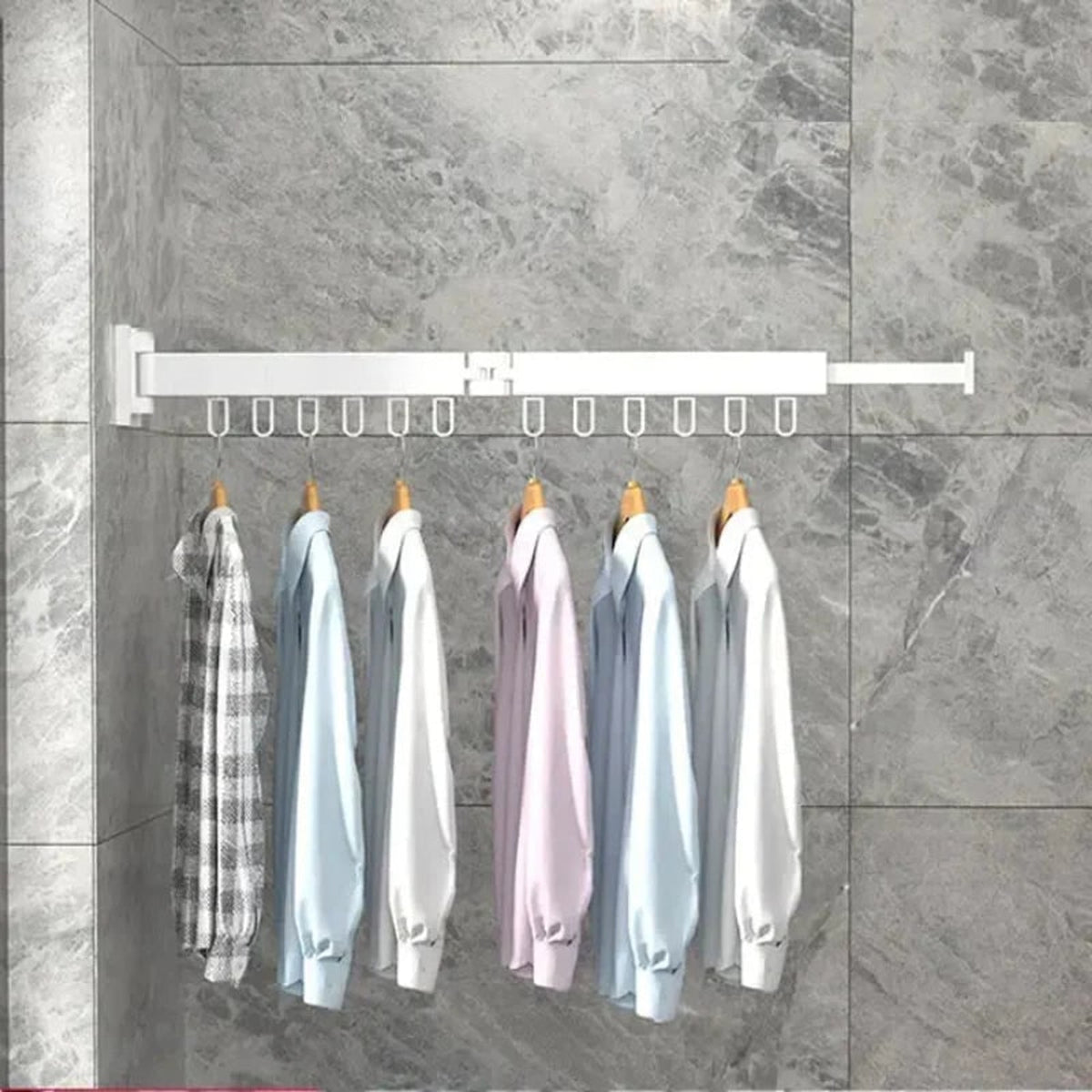 Wall Mount Drying Rack Snapdry Quick Fold Garment One-Touch Folding Design - Image 5